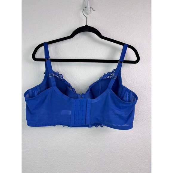 Cacique 42C‎ royal blue lightly lined french balconette underwire corset bra - Picture 4 of 7